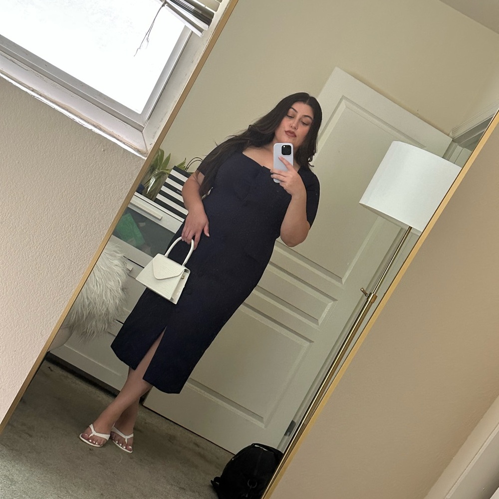 Fashion Nova Midnight Black Midi Dress